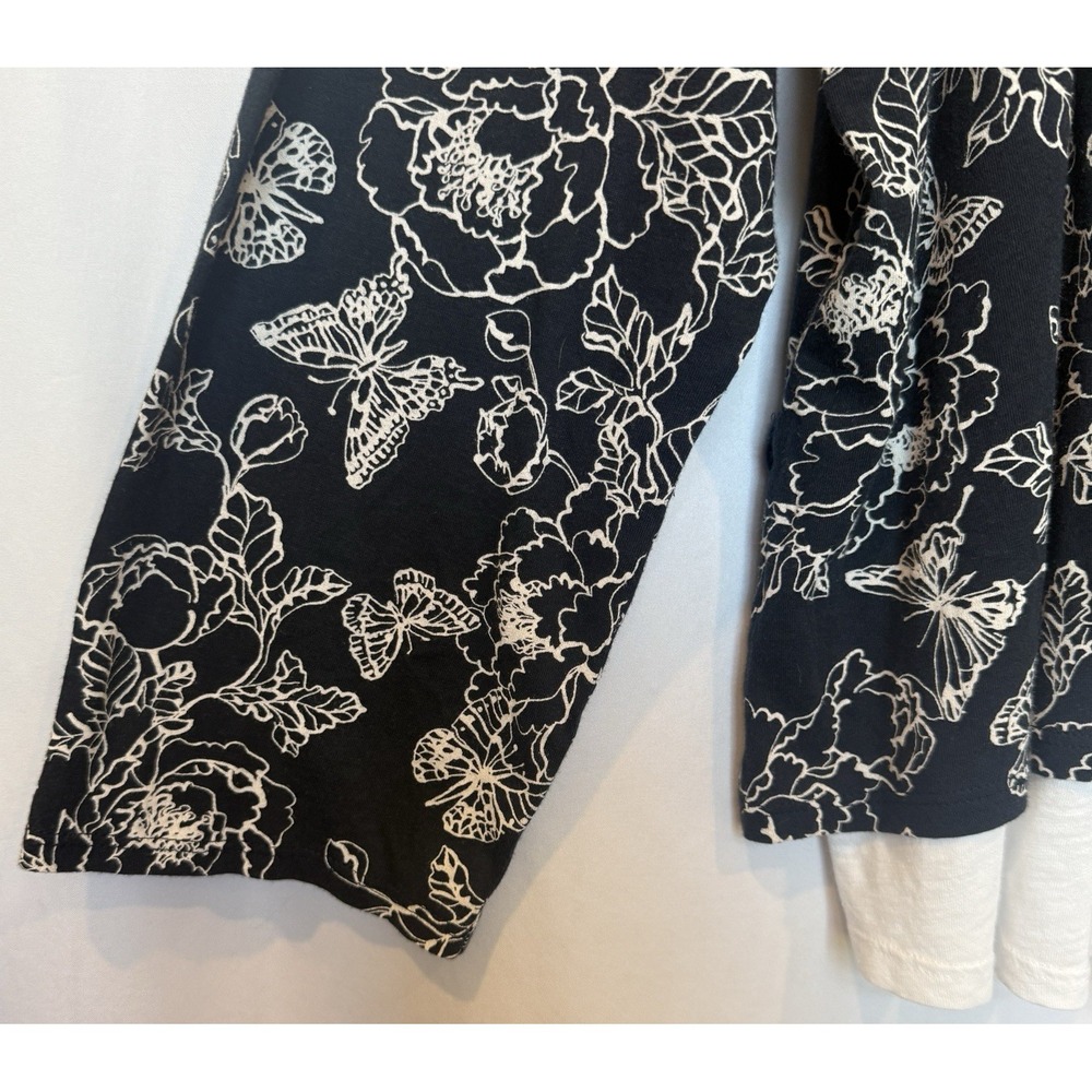 J Jill Floral‎ Casual Top Size 4X Layered Butterfly Stretch Comfort Relax Travel - Picture 6 of 12
